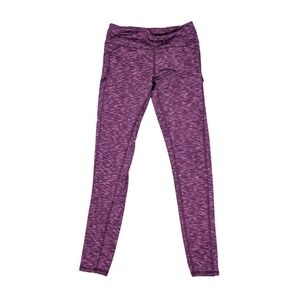 Z by Zobha Womens Purple Space Dye Athletic Leggings Side Zip Pockets Size S 4-6